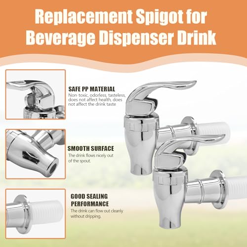 Bonsicoky 2 Pack Replacement Spigot for Beverage Dispenser - BPA Free Cooler Faucet with Filter Function - Push Style Spig...