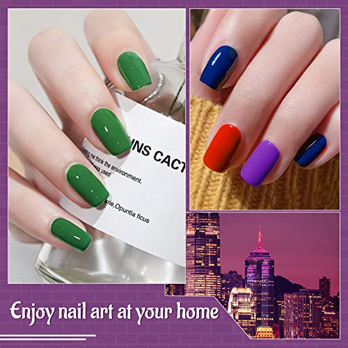 JODSONE Gel Nail Polish Kit 60 PCS with U V Light Soak off Base Top Coat 55 Shine Colors Gel Nail Kit Bright and Dark Brow...