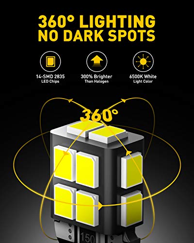AUXITO 194 LED Bulb 6000K White 168 2825 W5W T10 Wedge 14-SMD Interior Car Bulbs Replacement for Dome Map Door Courtesy Tr...