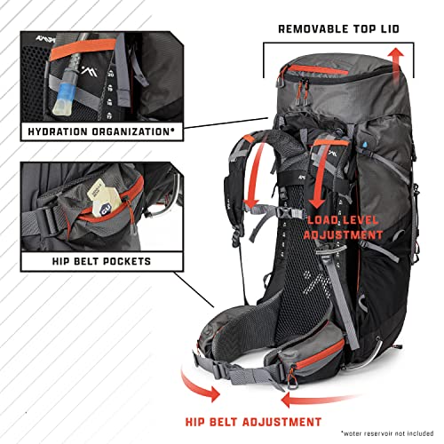 AMPEX Hiking Backpack | Camping Essentials Lightweight Backpack for Men & Women, Travel Bag for Backpacking, Camping, Hunt...
