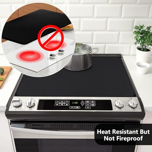 Stove Top Cover for Electric Stove- Range Covers for Electric Stove,Silicone XXL Dish Drying Mat, Glass Cooktop Covers, Fl...