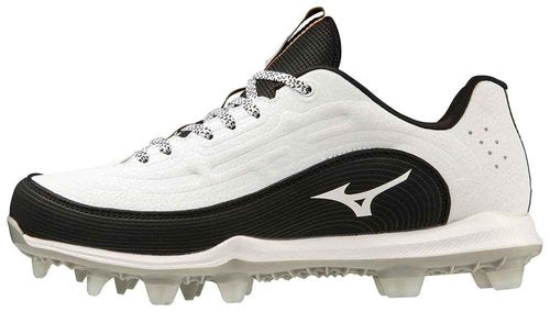 Mizuno 9-Spike Advanced Finch Elite 6 Low Women's TPU Molded Softball Cleat | White-Black| US Womens 5