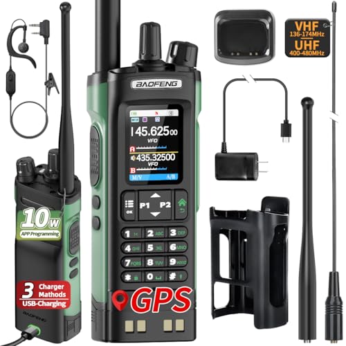 BAOFENG UV-32 Ham Radio Long Range 10W Rechargeable Walkie Talkies UV32 5RM K5 Handheld Two Way Radio NOAA Weather Radio w...