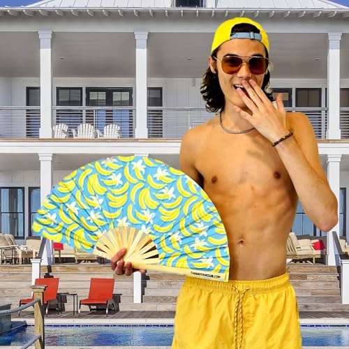 Banana Fan – Playful Bamboo Folding Festival Fan for Pride & Drag Events