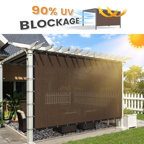 VICLLAX Shade Fabric Sun Shade Cloth Privacy Screen with Grommets for Patio Garden Pergola Cover Canopy 20x20 FT, Mocha