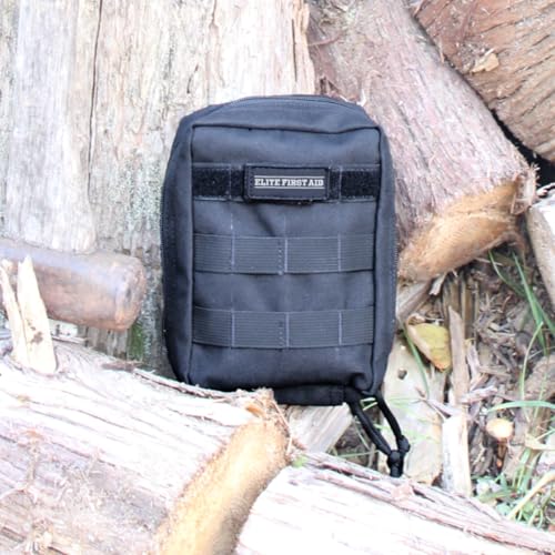 Elite First Aid Tactical Survival Kit, MOLLE-Compatible Tactical First Aid Kit for Home, Car, Camping, Sports, and More (9...