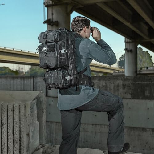 MAXPEDITION Gyrfalcon Backpack (Black) 36L Tactical Backpack with Detachable Waist Pack, MOLLE Internal Frame Rucksack, Mi...