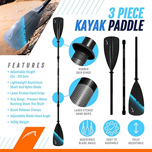 Premium Bluefin Ranger & Scout Inflatable Kayak - Inflatable 1 & 2 Person Kayak Accessories: Pump, Paddle Phone Case and B...