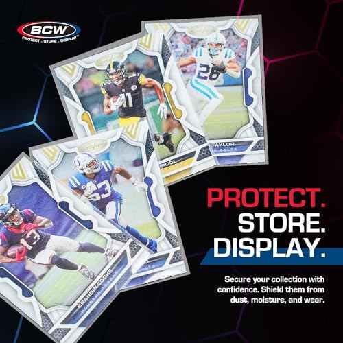 BCW 3x4 Topload Card Holders and Card Sleeves Combo | 100 Clear Plastic Toploaders and 100 Soft Card Sleeves | Protect, Store, and Display Trading Cards | Durable Card Storage Box for Collectors