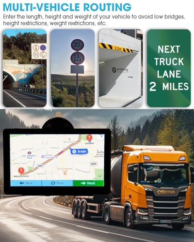 GPS Navigator for Car Truck RV, Truck GPS with 7'' Touchscreen, Free Lifetime Updates, Car Navigation System with Turn-by-...