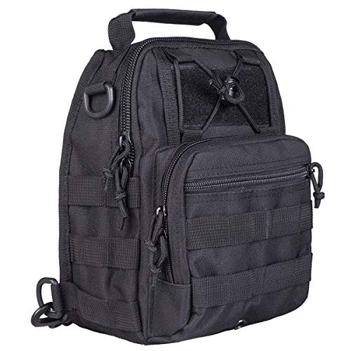 BORED? PARACORD! Black Outdoor Tactical Backpack, Military Sport Pack Shoulder Daypack for Camping, Hiking, Trekking, Rove...