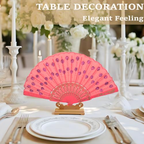 QIRMIZI 30 Pcs Bulk Spanish Hand Fans – Foldable Handheld Fans for Women – Perfect for Parties, Weddings, Church, Dancing,...