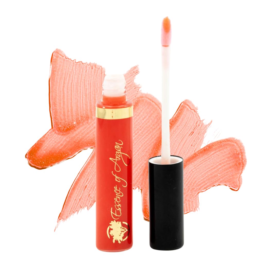 Essence Of Argan Clear Red Lip Gloss with Moroccan Argan Oil to Moisturize and Plump your Lips - Revitalized Lip Care to Elimina