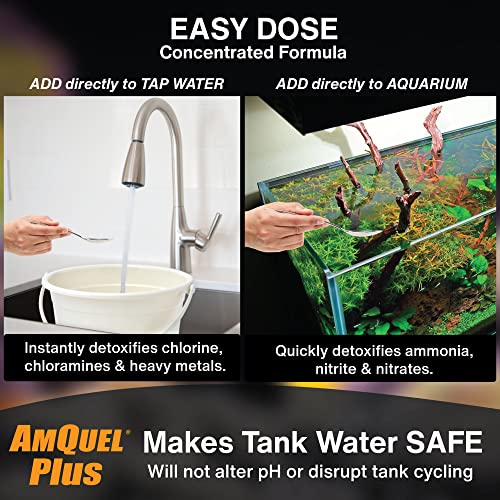 Kordon AmQuel Plus Aquarium Water Conditioner - Instantly Detoxifies Ammonia, Nitrite, Nitrate, and Chlorine Remover for F...