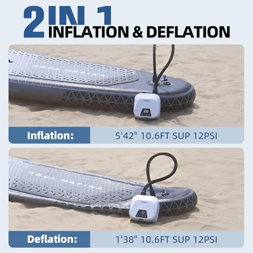 CYCPLUS 20PSI High Pressure Smart SUP Air Pump, Rechargeable Battery-Powered, Intelligent Dual Stage Inflation & Deflatio...
