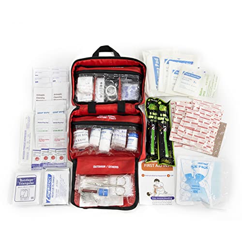 Kitgo First Aid Kit with Hospital Grade Medical Supplies, 220pcs Emergency Medical Trauma Kit, Gift for Dad Husband Great ...