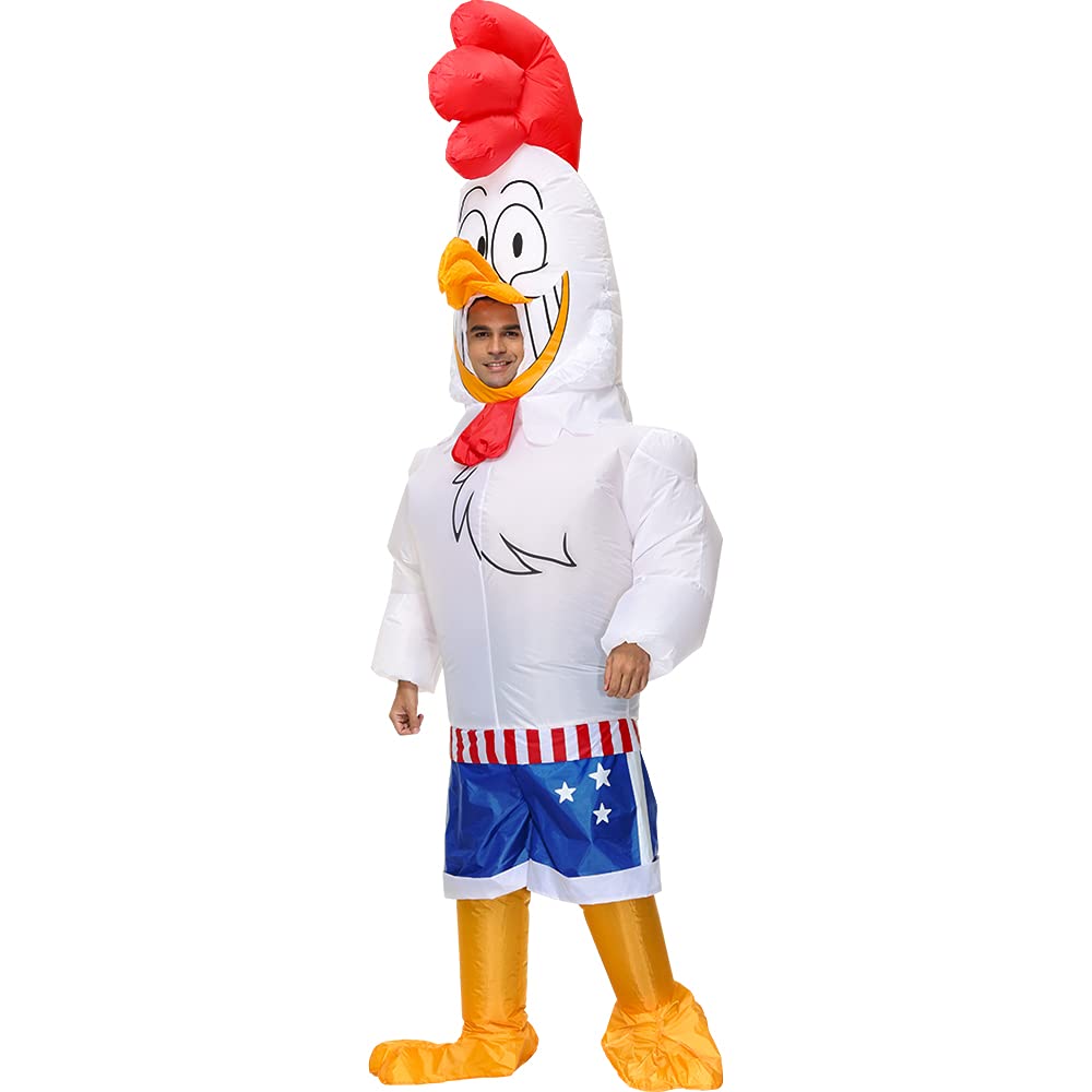 RHYTHMARTS Inflatable Chicken Costume Adult Chicken Costumes Men Women Blow up Chicken Costumes Halloween Costumes for Adult