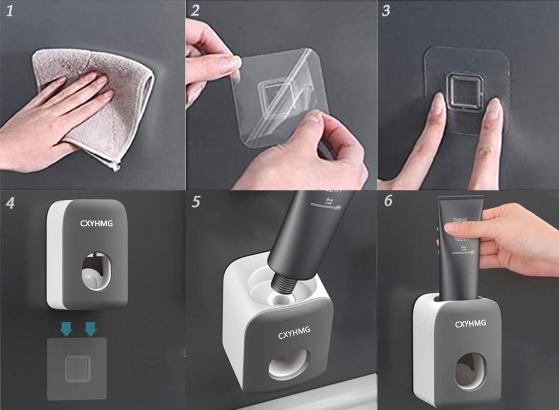 Automatic Toothpaste Dispenser for Kids, Toothpaste Squeezer for Kids & Family Shower Decor, is Wall Mounted Bathroom Accessories Organizer. (Black, TD28)
