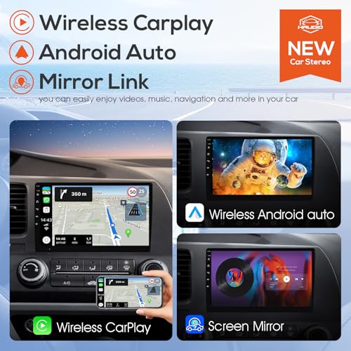 Haudio 10.1" Double Din Car Stereo, Touchscreen Car Radio with Wireless Apple CarPlay & Android Auto, Bluetooth 4.1, HD Ba...