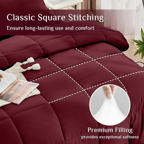 JOLLYVOGUE Queen Comforter Set, Ultra-Soft Bed in a Bag Queen Size 7 Pieces, Oeko-TEX Certified Bedding Set with Down Alte...