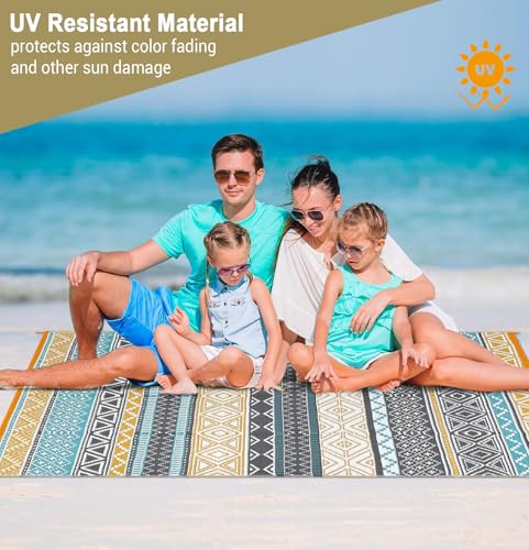 GarveeLife Outdoor Patio Rug 9x18 Waterproof Plastic Straw Rug, Reversible UV Resistant Foldable Camping Carpet Portable O...