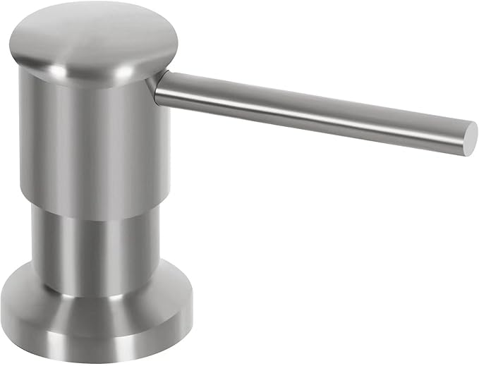 Soap Dispenser for Kitchen Sink, Brushed Nickel Built in Pump Soap Dispensers, Stainless Steel Sink Soap Dispenser or Lotion Dispenser Pump with Above The Sink Refillable 17OZ Large Liquid Bottle