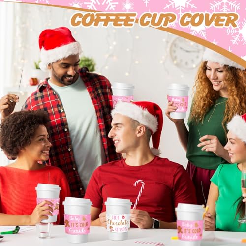Jingmore 36 Pcs Hot Cocoa Bar Coffee Cup Sleeves Baby It's Cold Outside Coffee Holder Hot Chocolate Bar Disposable Brewed ...