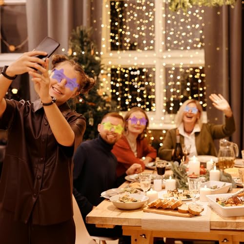 WNSIRVY 12/26/36 Pairs Rimless Star Shaped Sunglasses Transparent Glasses Bulk Fun Sunglasses for Party Favors