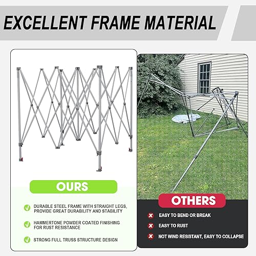 Eurmax USA Standard 10x10ft Patio Pop Up Canopy Tent for Outdoor Events Commercial Instant Canopies with Heavy Duty Roller...