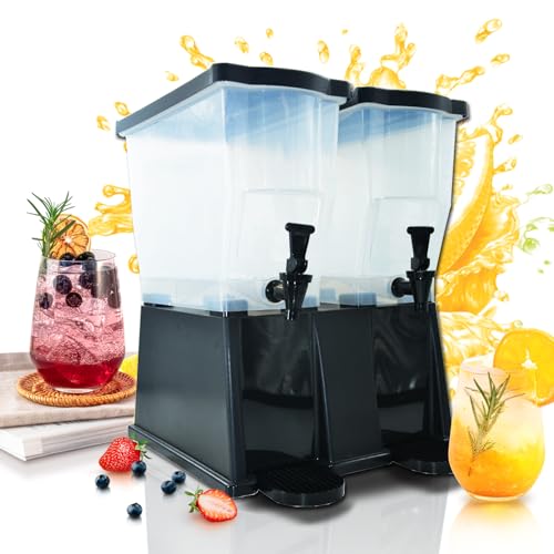 CLIVIA 6 Gallon Iced Beverage Dispenser, Commercial Drink Dispenser for Parties, 22L Plastic Juice Dispenser with Spigot L...