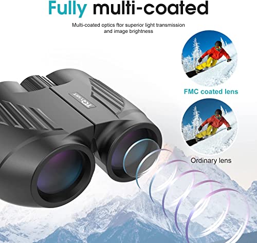 20X25 Compact Binoculars for Adults and Kids,Large Eyepiece Waterproof Binocular，Easy Focus Small Binoculars for Bird Watc...