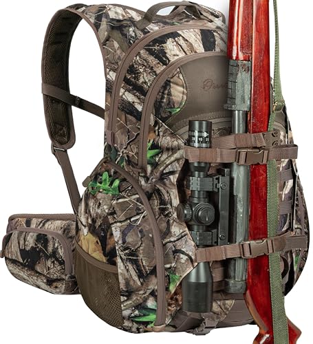 OUUTMEE Hunting Backpack with Waterproof Rain Cover, 35L Hunting Backpacks for Men, Durable Large Capacity Hunting Day Pac...