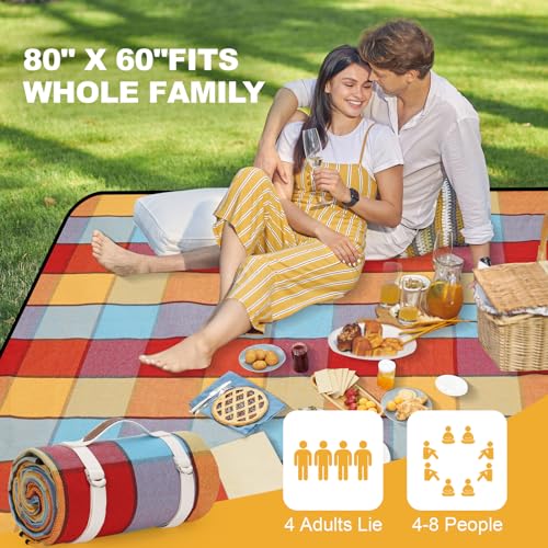 G GOOD GAIN Picnic Blanket-Waterproof Picnic Blankets | Portable Camping Blanket | 3-Layer Beach Blanket Sand Free | Picni...