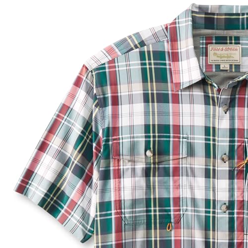 Field & Stream Men's Line Burner Short Sleeve Fishing Shirt, Sunkissed Plaid