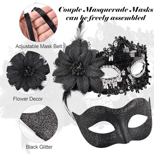 Daieeparty Masquerade Mask for Women-Lace Masks Women Costume Accessories