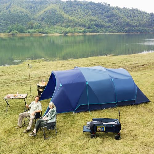 Timber Ridge 8 Person Camping Tent with Large Porch, Portable Waterproof Windproof Family Tent with Rainfly Carry Bag Room...