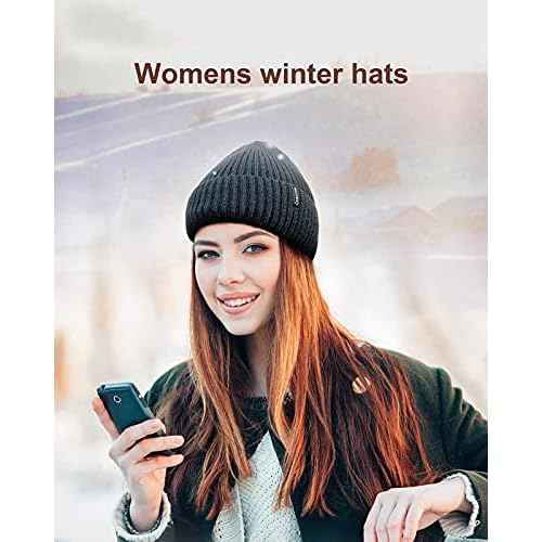 Ocatoma Beanie for Men Women Warm Winter Knit Cuffed Beanie Soft Warm Ski Hats Unisex