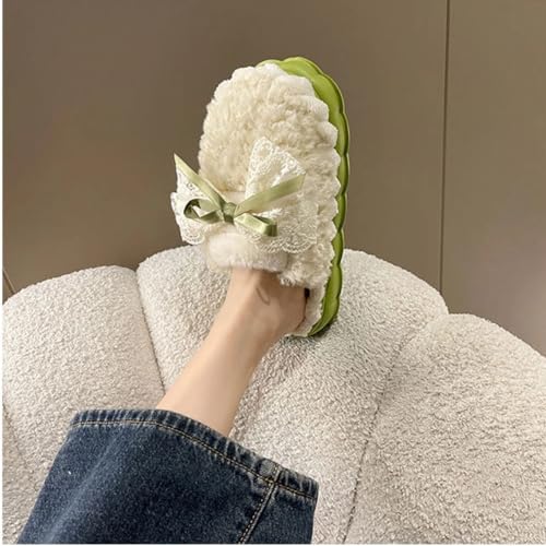 EIVCIVB Cute Butterfly Fuzzy Women's Slippers Winter Fluffy Open Toe House Slippers Slip On Plush Bedroom Shoes Indoor Out...
