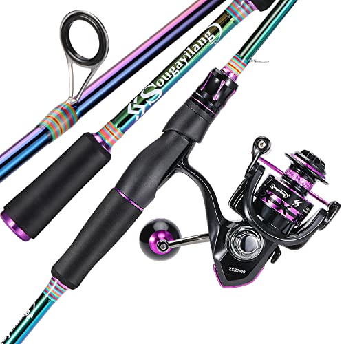 Sougayilang Fishing Rod and Reel Combo, Medium Fishing Pole with Baitcasting Reel Combo, 2-Piece Fishing Combo