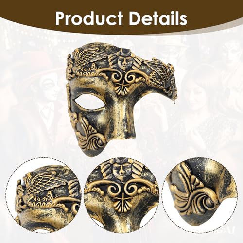 OIDEA Masquerade Mask for Men: Vintage Half Face Roman Warrior Phantom Of The Opera Masks Mardi Gras Carnival Venetian Mask