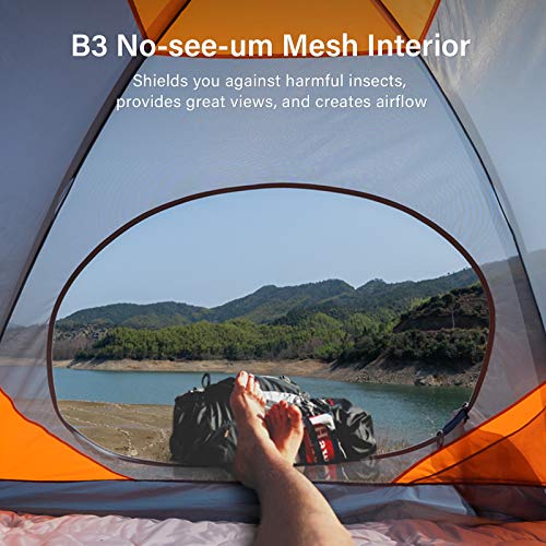 BISINNA 2/4 Person Camping Tent Lightweight Backpacking Tent Waterproof Windproof Two Doors Easy Setup Double Layer Outdoo...