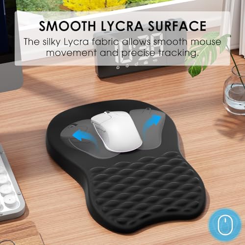 MROCO Ergonomic Mouse Pad with Wrist Support, Wrist Rest Mousepads for Carpal Tunnel Pain Relief, Memory Foam Pad with Mas...