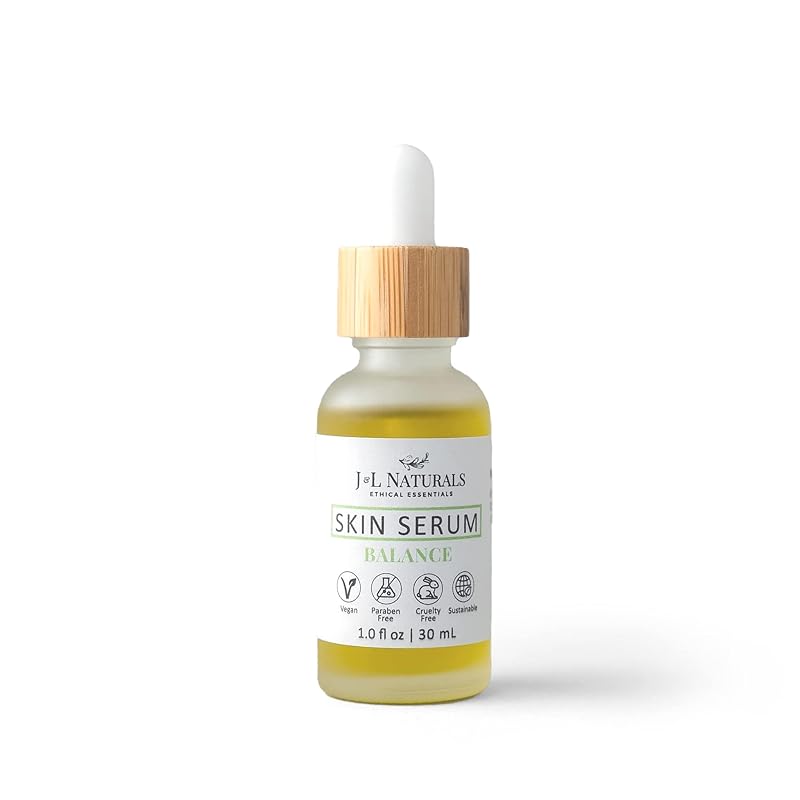 J&L Naturals | Facial Oil for Oily, Sensitive, Dry, Combination, Mature, & Dull Skin Types | With Jojoba Oil, Grapeseed Oil, Sunflower Oil, & More (1 Fl Oz (Pack of 1), Balance (oily, combination))