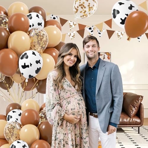 Cow Print Balloons, Latex Cow Balloons for Farm Cowboy Cowgirl Rodeo Western Baby Shower Birthday Party Decorations
