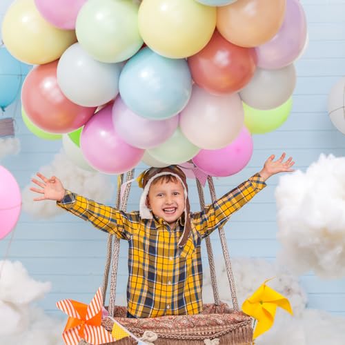 NACHLYNN 60 pcs Party Latex Balloons 12 inches Pastel Rainbow Birthday Balloons for Birthday Baby Shower Wedding Rainbow P...