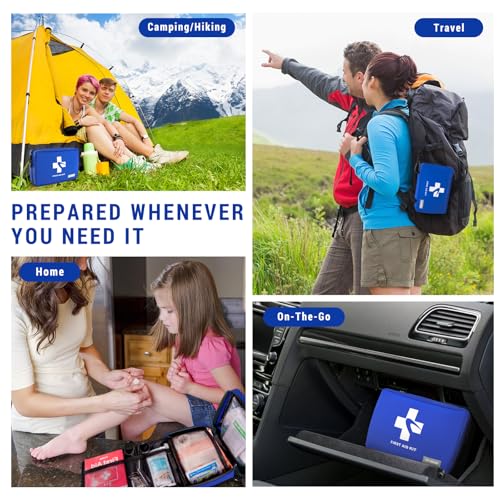 300 PCS First Aid Kit for Home, Car, Travel, Camping, Hiking, Truck, Office, Businesses, Sports & Outdoor, Premium Waterpr...
