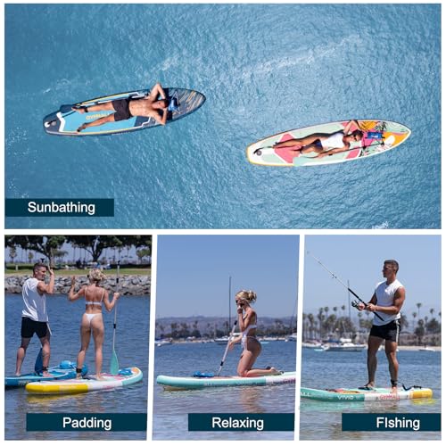GYMMALL Paddle Board, Inflatable Stand Up SUP Paddle Boards for Adults & Youths of All Skill Levels, Wide & Non-Slip Deck ...