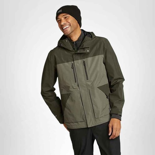 Eddie Bauer Men's Rainfoil Utility Jacket, Waterproof, Sprig, Medium