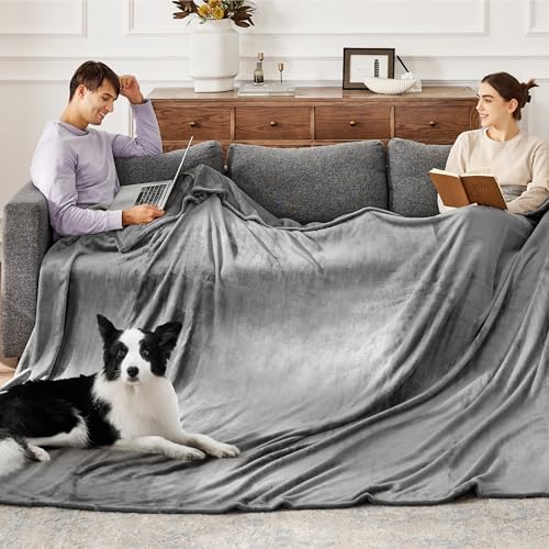 Bedsure GentleSoft Oversized King Big Blanket 120"x120" - Extra Large Soft Fleece Blankets for Bed, Sofa, Couch, Travel, C...