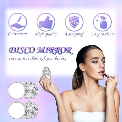 WPZQBW 12 Pcs Disco Party Favors Disco Cosmetics Bag，Silver Glitter Sequin Makeup Handbag，Makeup Bag Hair Scrunchies Compa...